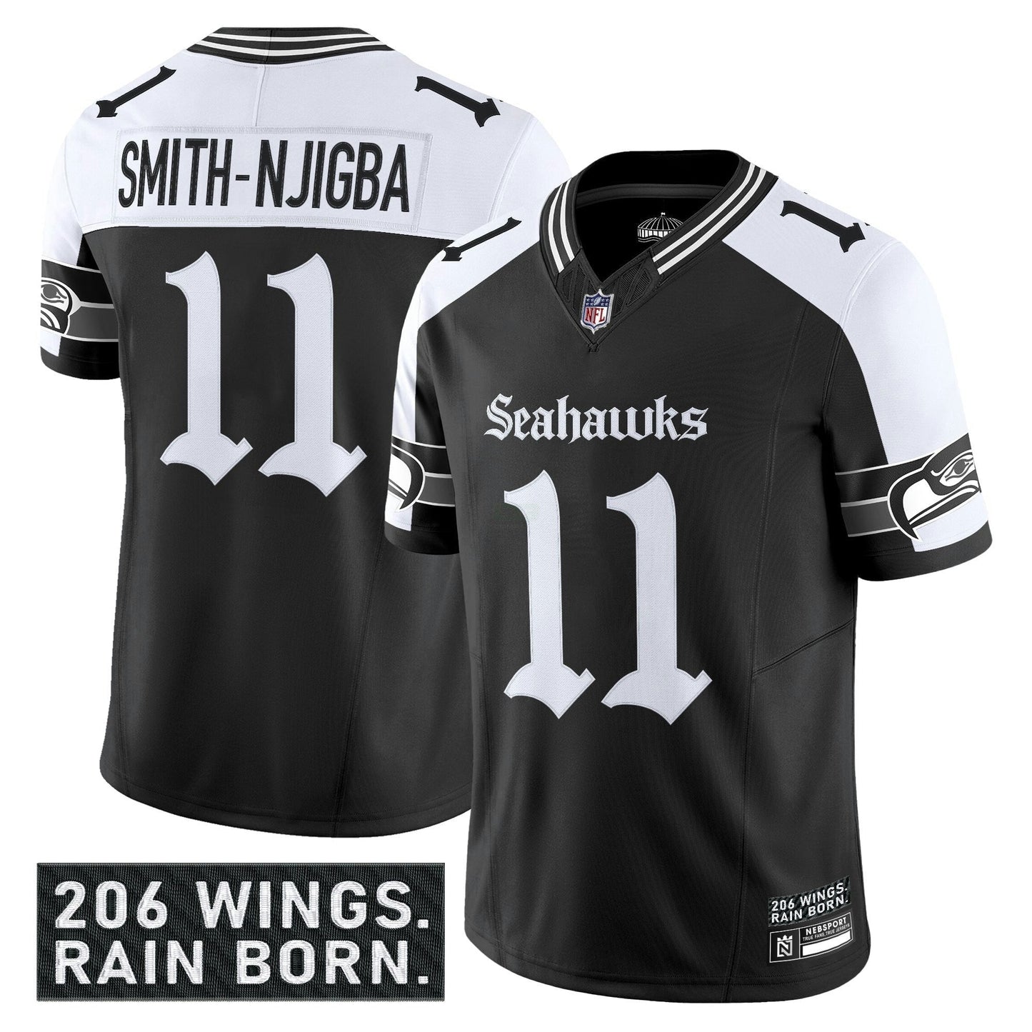 Camisa NFL Men’s Seattle ‘Gothic Rain City Shadows Edition’ Vapor Limited Jersey