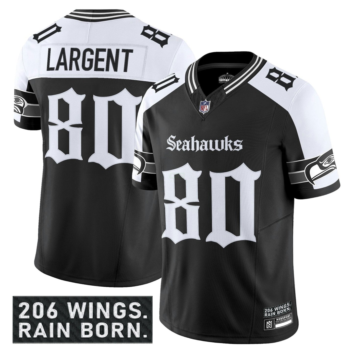 Camisa NFL Men’s Seattle ‘Gothic Rain City Shadows Edition’ Vapor Limited Jersey