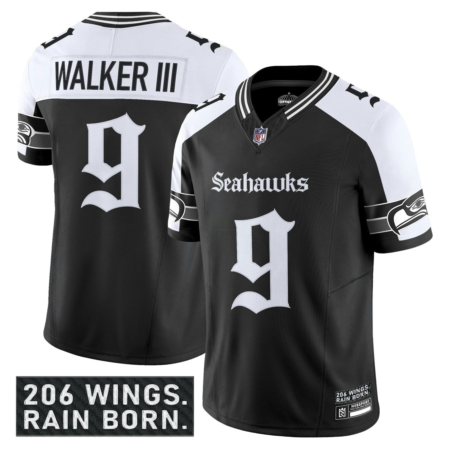 Camisa NFL Men’s Seattle ‘Gothic Rain City Shadows Edition’ Vapor Limited Jersey