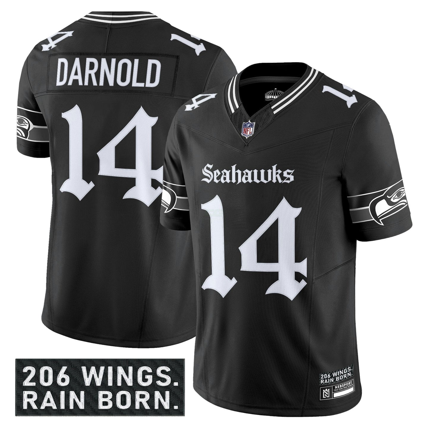 Camisa NFL Men’s Seattle ‘Gothic Rain City Shadows Edition’ Vapor Limited Jersey