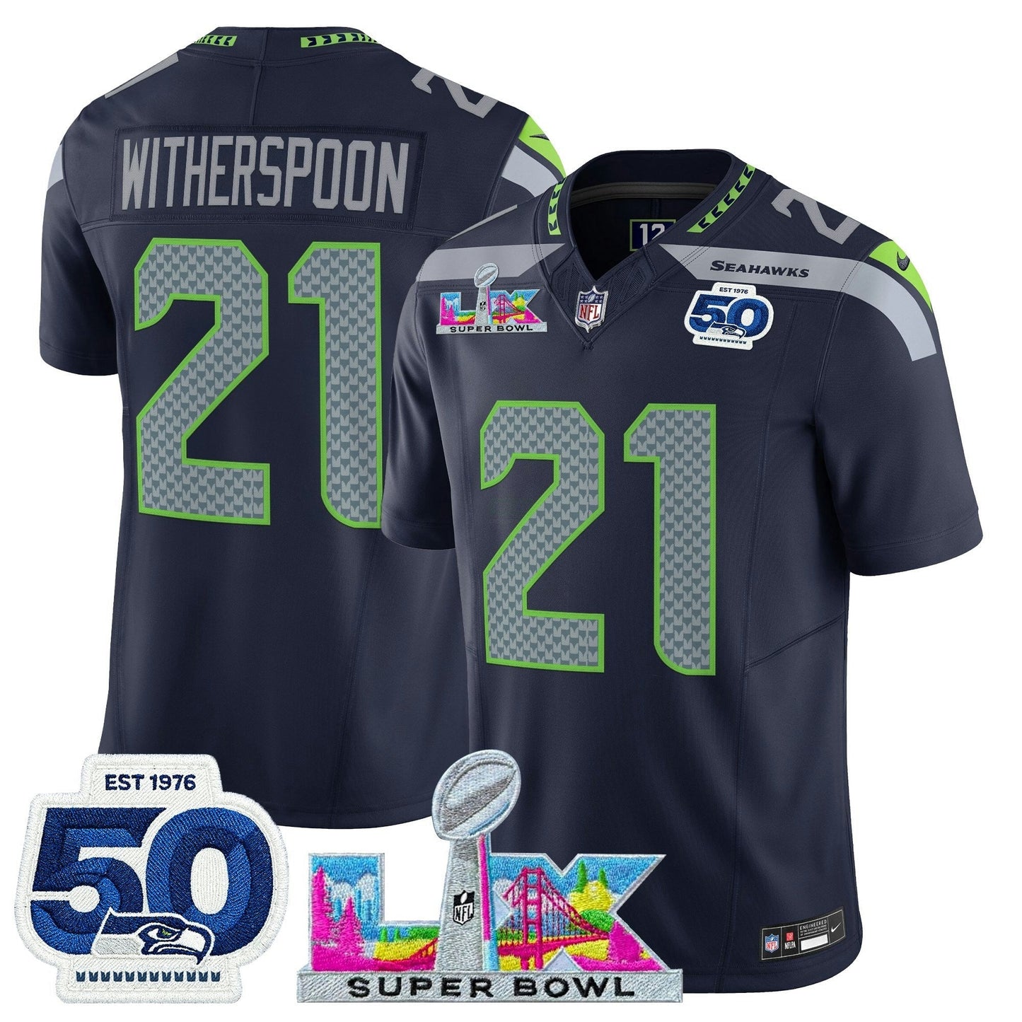 Camisa NFL Men’s Seattle “Super Bowl LX & 50th Patch” Vapor Limited Jersey