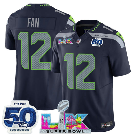 Camisa NFL Men’s Seattle “Super Bowl LX & 50th Patch” Vapor Limited Jersey