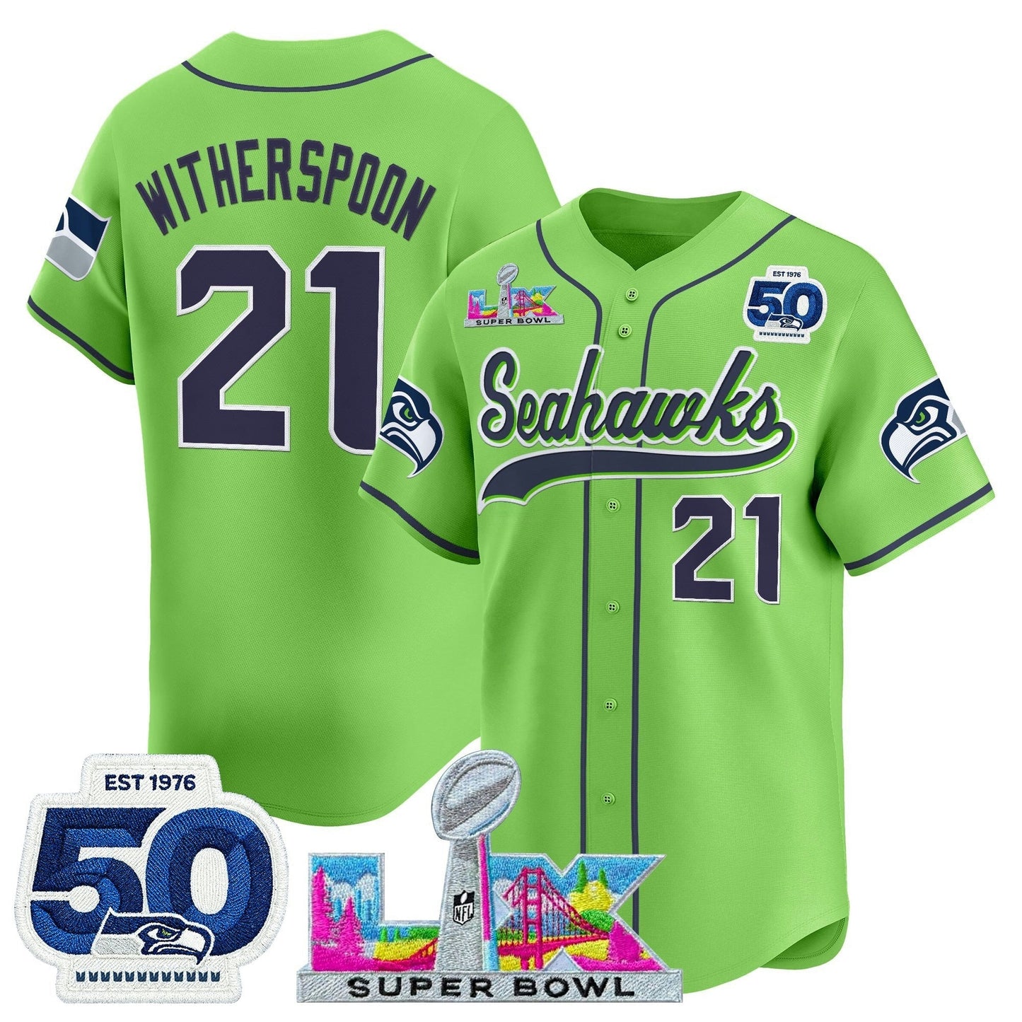 Camisa NFL Men’s Seattle “Super Bowl LX & United States 250th Anniversary Patch” Vapor Jersey