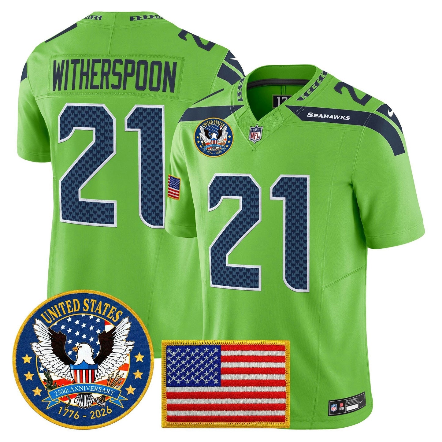 Camisa NFL Men’s Seattle “United States 250th Anniversary Patch” Vapor Limited Jersey