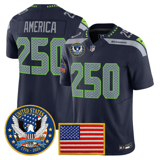 Camisa NFL Men’s Seattle “United States 250th Anniversary Patch” Vapor Limited Jersey