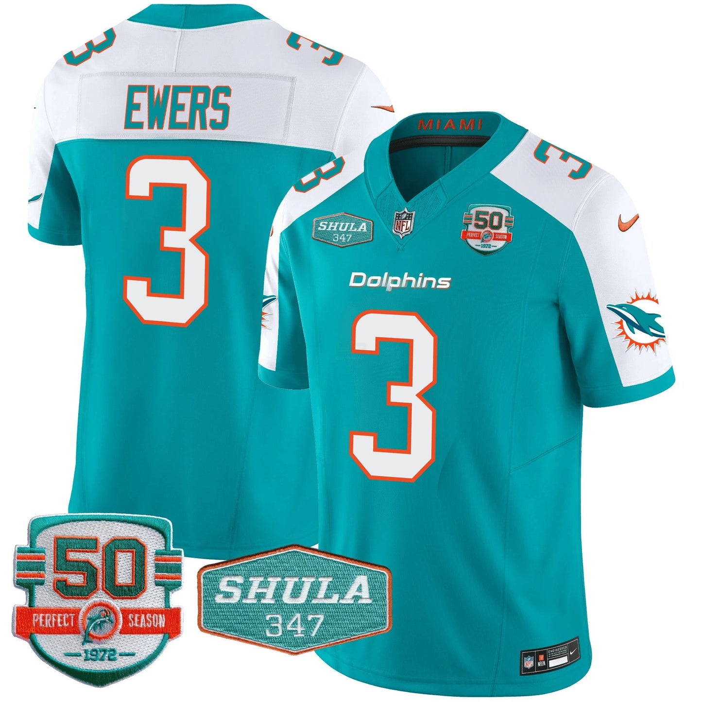 Camisa NFL Men’s Shula 347 Patch Vapor Jersey