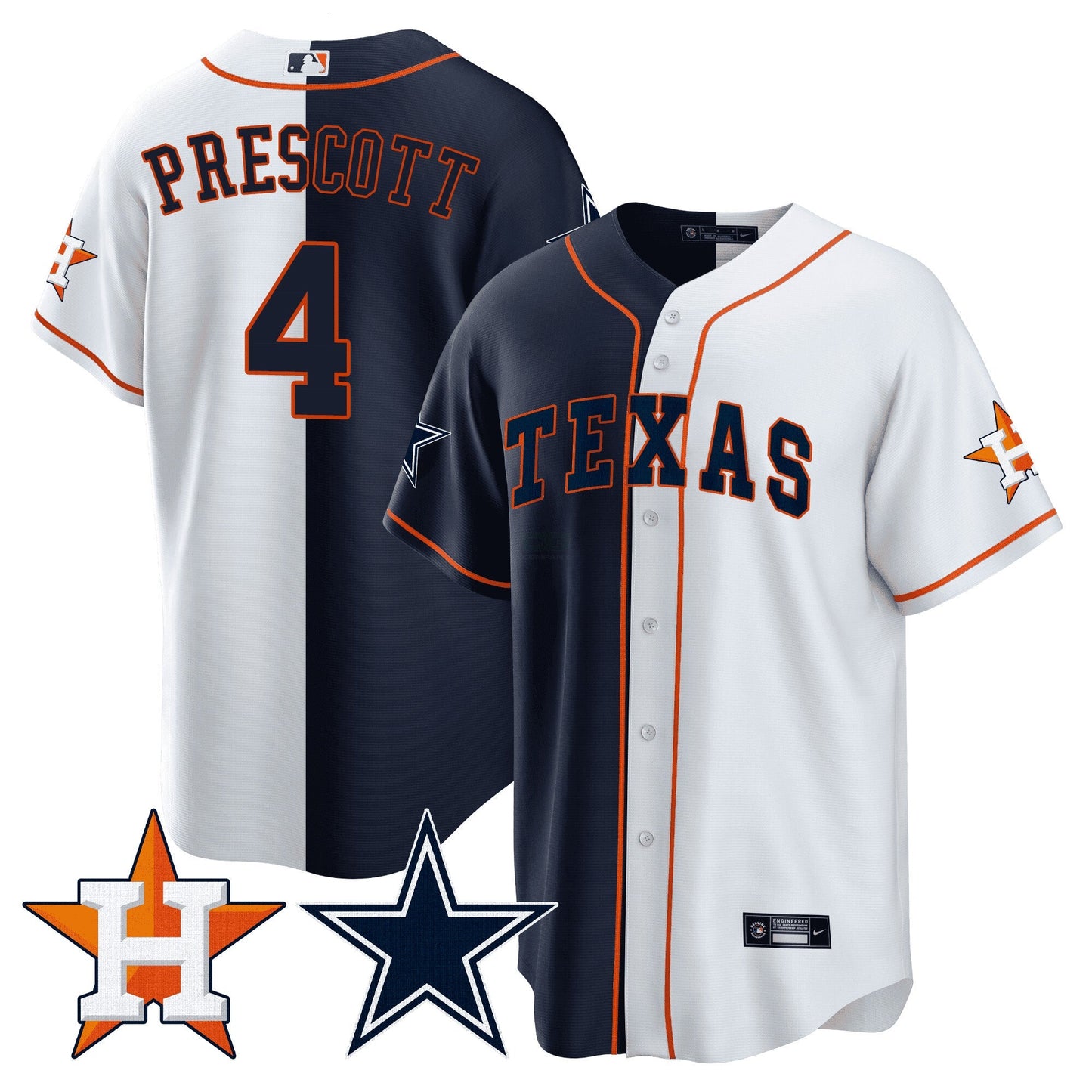 Camisa NFL Men’s Split Astros – Cool Base Jersey - Branca
