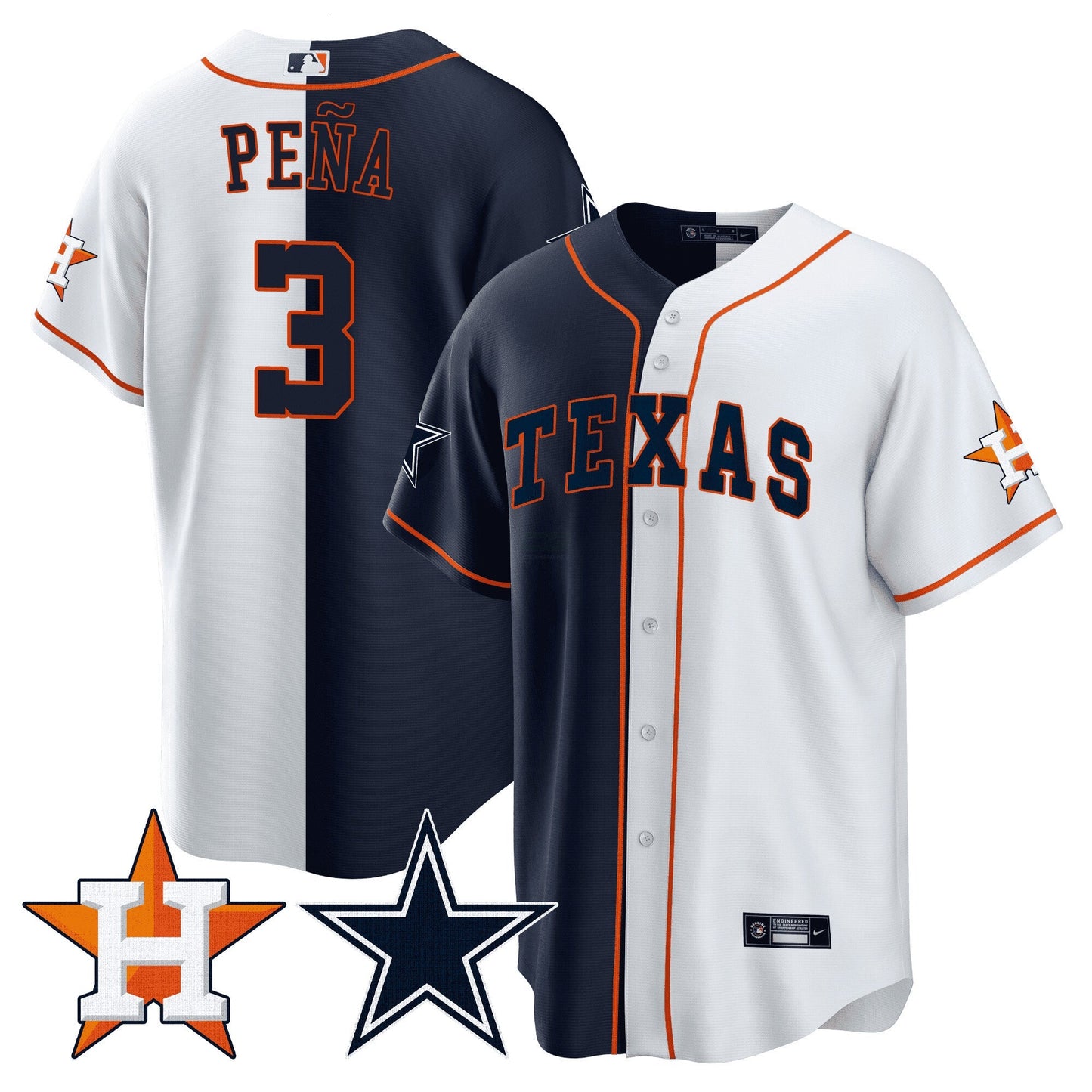 Camisa NFL Men’s Split Astros – Cool Base Jersey - Branca