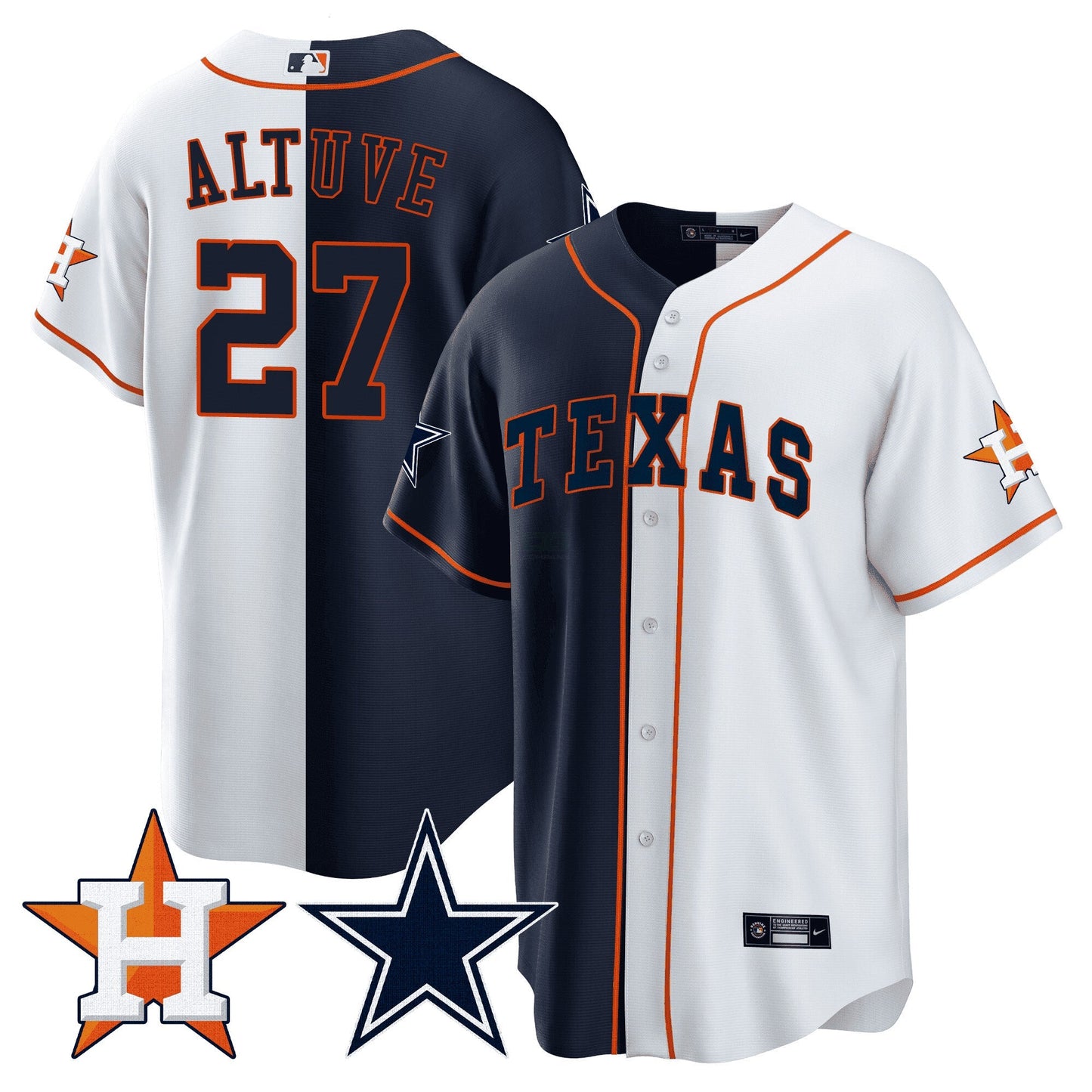 Camisa NFL Men’s Split Astros – Cool Base Jersey - Branca