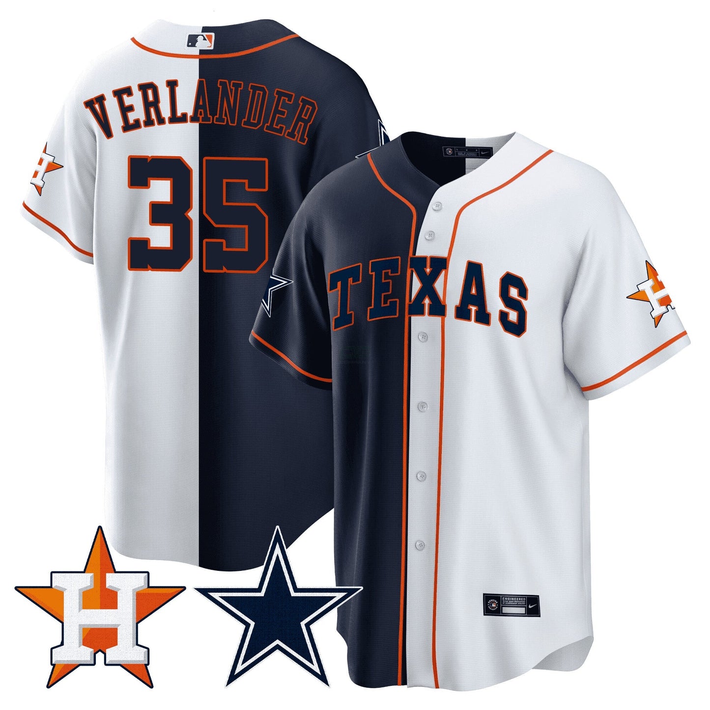 Camisa NFL Men’s Split Astros – Cool Base Jersey - Branca