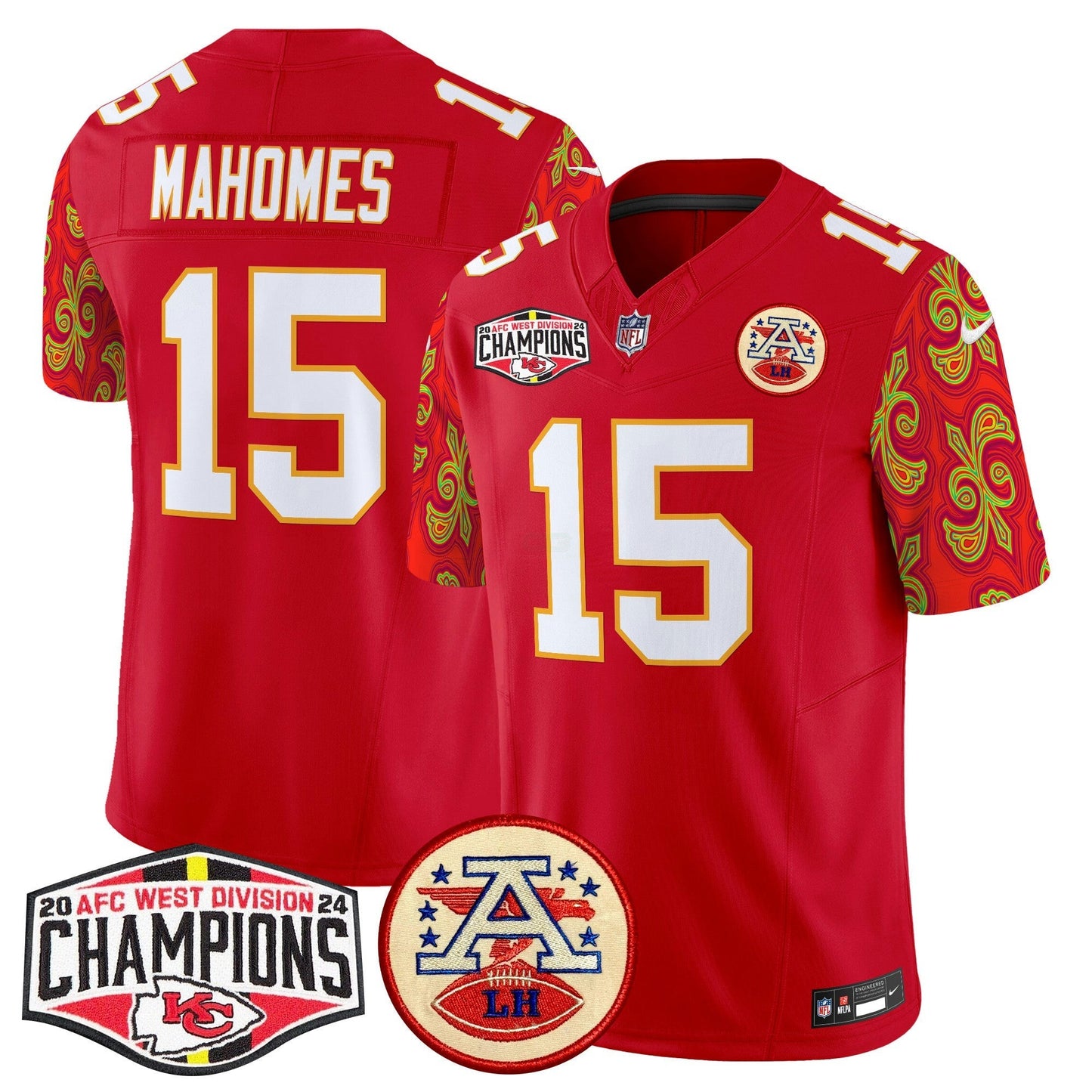 Camisa NFL Men’s Super Bowl LIX Style 2024 AFC West Division Champions Patch Vapor Limited Jersey