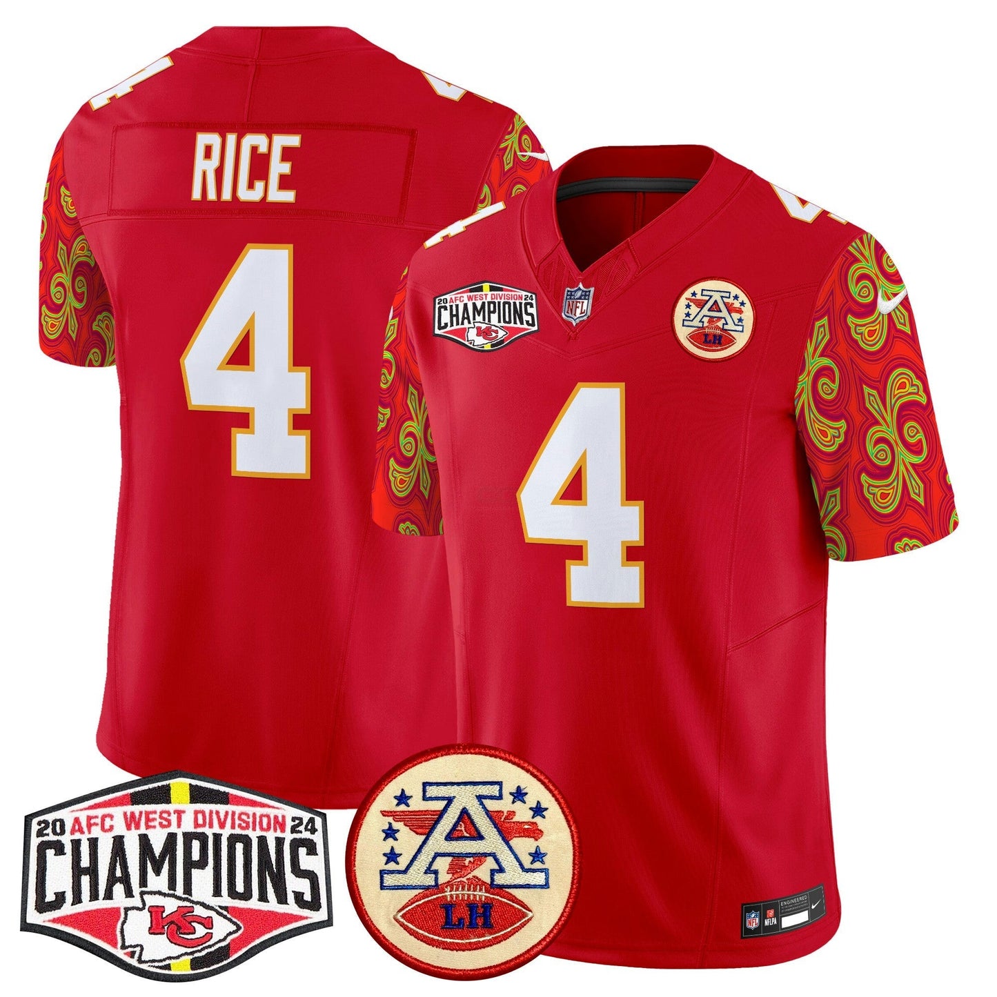 Camisa NFL Men’s Super Bowl LIX Style 2024 AFC West Division Champions Patch Vapor Limited Jersey