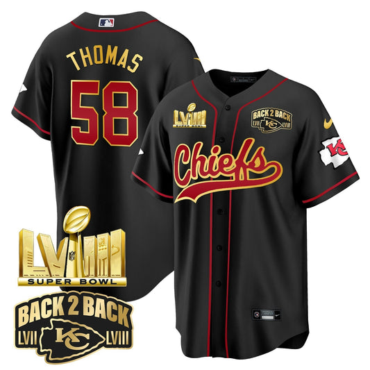 Camisa NFL Men’s Super Bowl LVIII & Back 2 Back Gold Patch Jersey