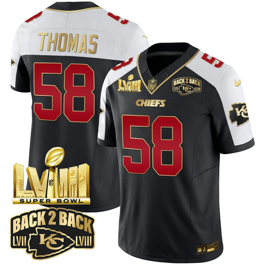 Camisa NFL Men’s Super Bowl LVIII & Back 2 Back Gold Patch Vapor Jersey