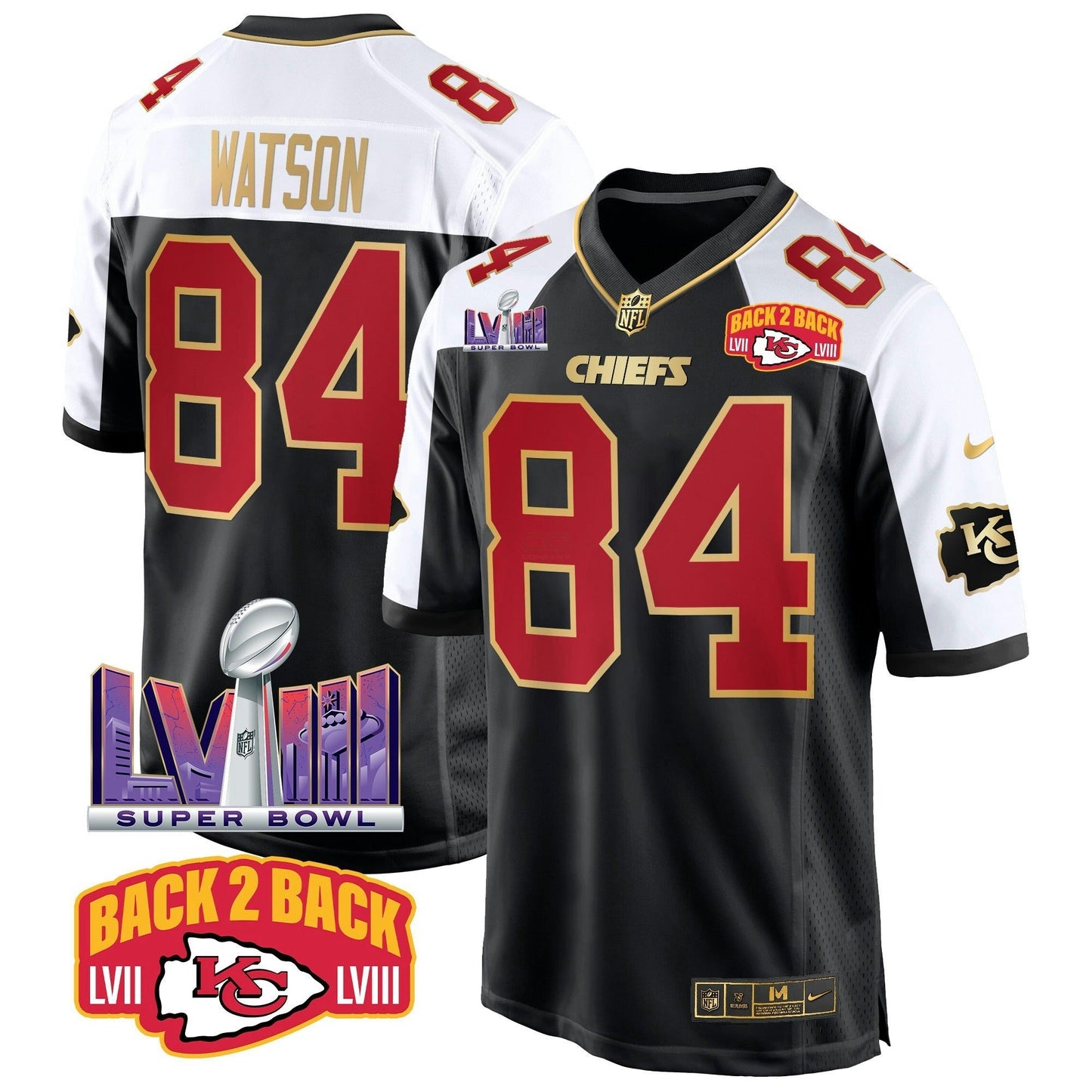 Camisa NFL Men’s Super Bowl LVIII & Back 2 Back Patch Game Jersey