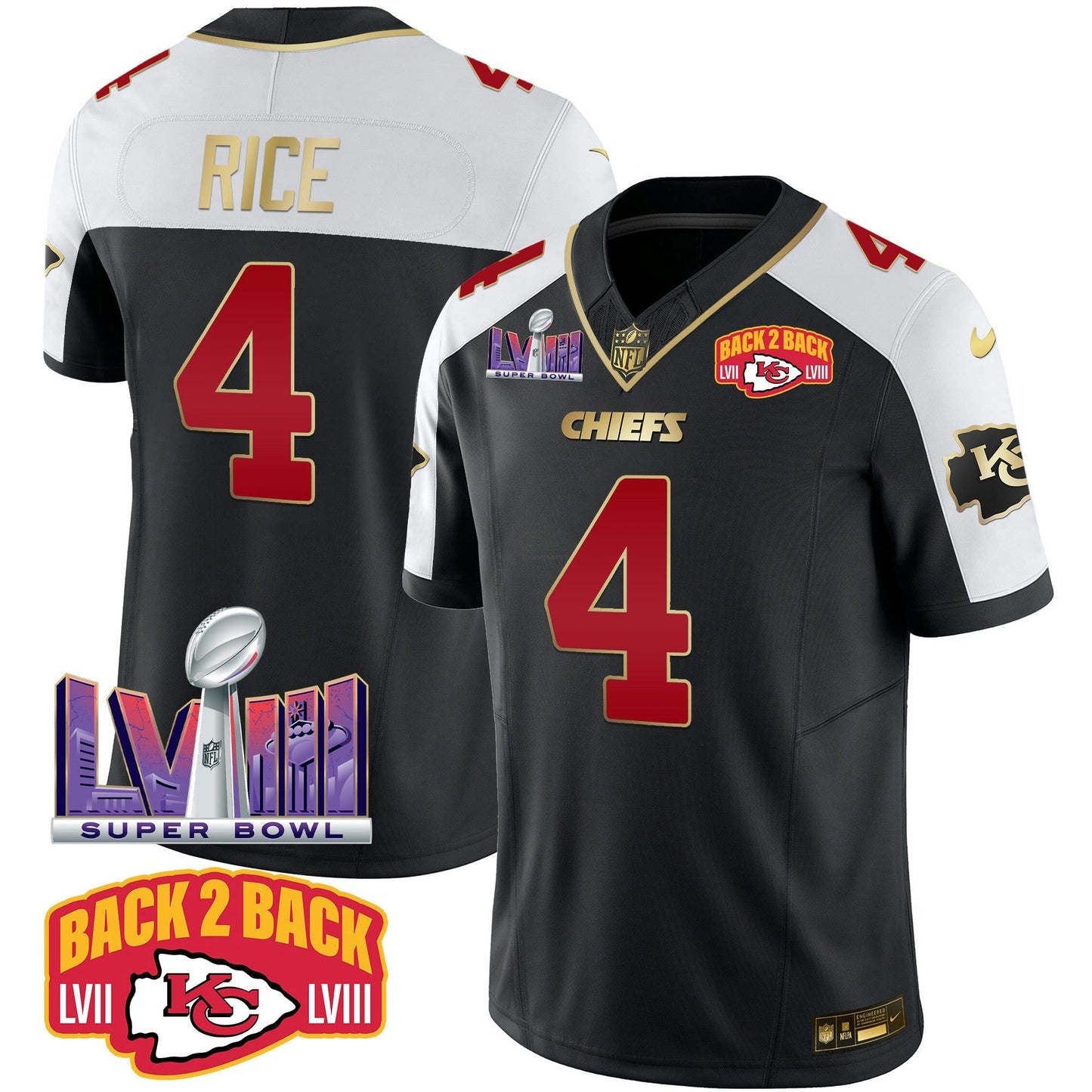 Camisa NFL Men’s Super Bowl LVIII & Back 2 Back Patch Vapor Jersey