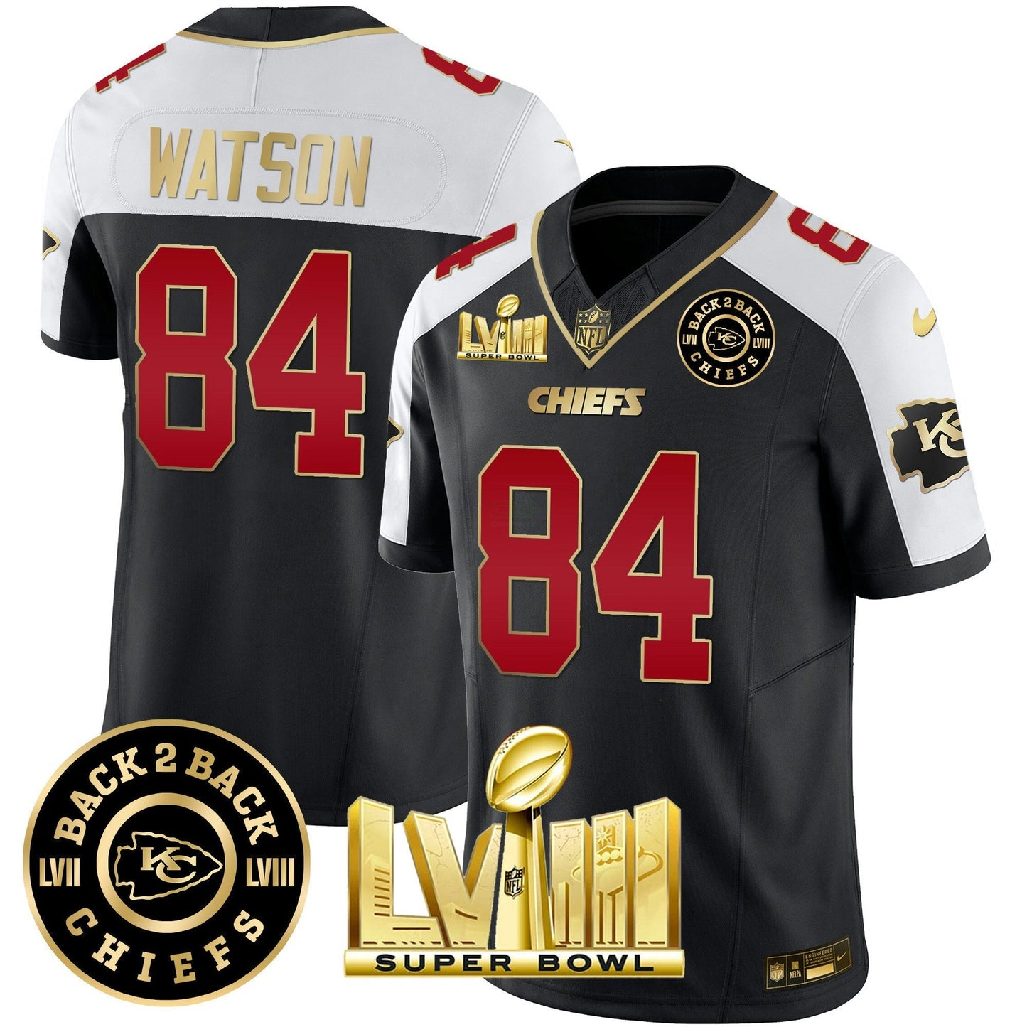 Camisa NFL Men’s Super Bowl LVIII & Back 2 Back Patch Vapor Jersey V3