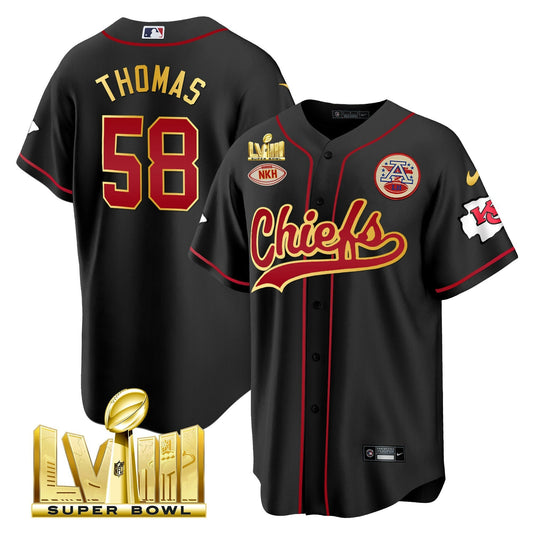 Camisa NFL Kansas City Chiefs Men’s Super Bowl LVIII Dourada Patch Jersey