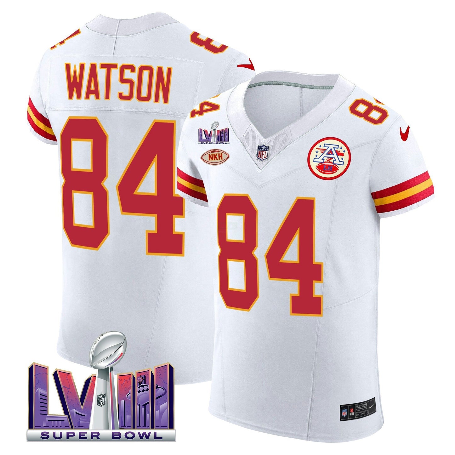 Camisa NFL Kansas City Chiefs Men’s Super Bowl LVIII Dourada Patch Vapor Elite Jersey