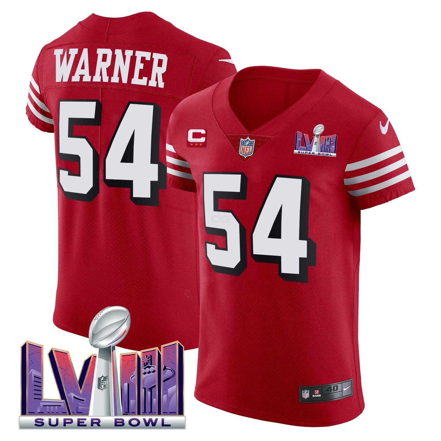 Camisa NFL Men’s Super Bowl LVIII Dourada Patch Vapor Elite Jersey