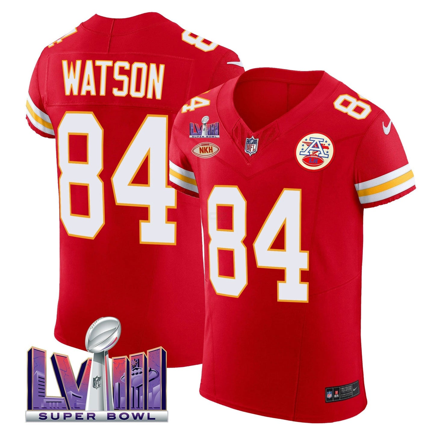 Camisa NFL Kansas City Chiefs Men’s Super Bowl LVIII Dourada Patch Vapor Elite Jersey