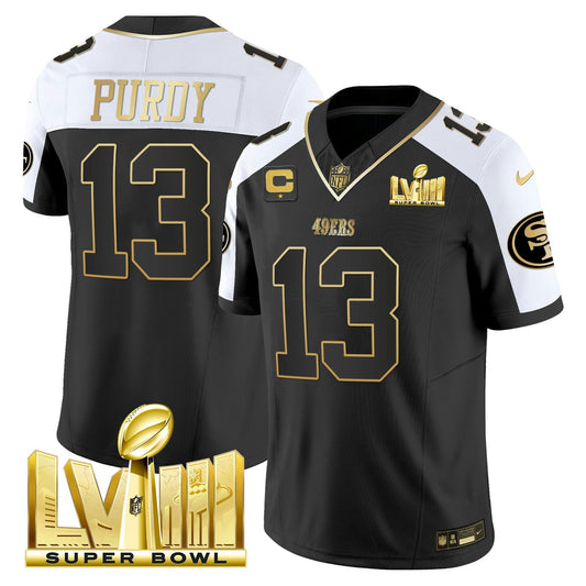 Camisa NFL Men’s Super Bowl LVIII Dourada Patch Vapor Jersey V2