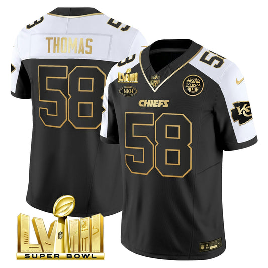 Camisa NFL Men’s Super Bowl LVIII Dourada Patch Vapor Jersey V3