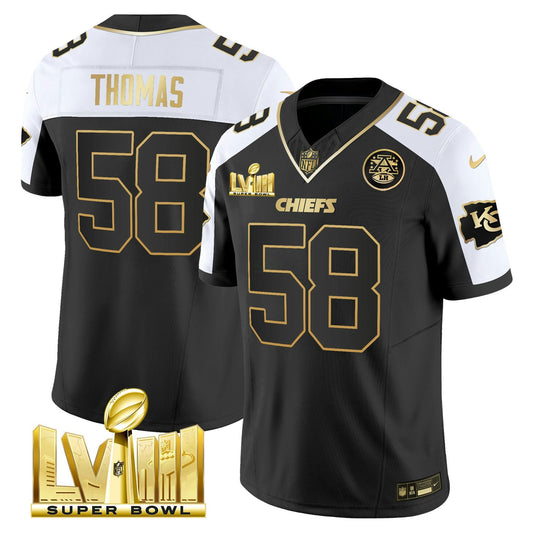 Camisa NFL Men’s Super Bowl LVIII Dourada Patch Vapor Jersey V4