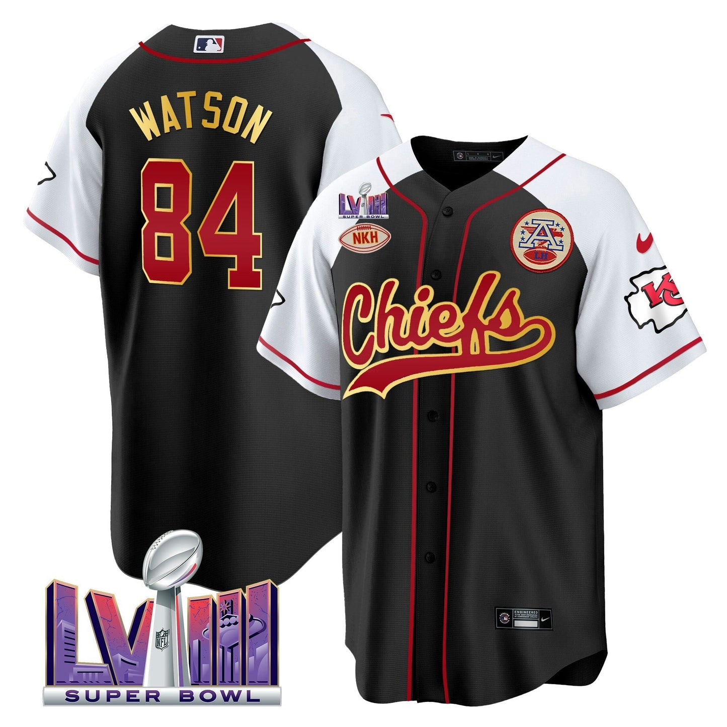 Camisa NFL Kansas City Chiefs Men’s Super Bowl LVIII Patch Jersey