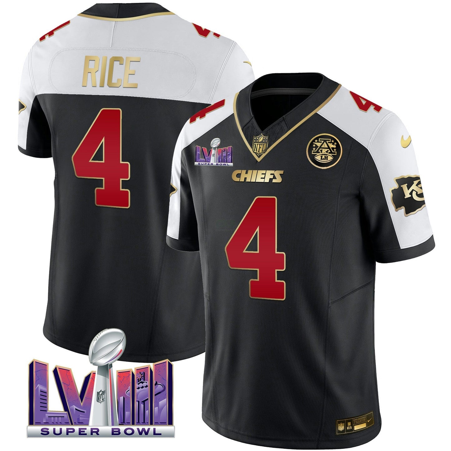 Camisa NFL Kansas City Chiefs Men’s Super Bowl LVIII Patch Vapor Jersey