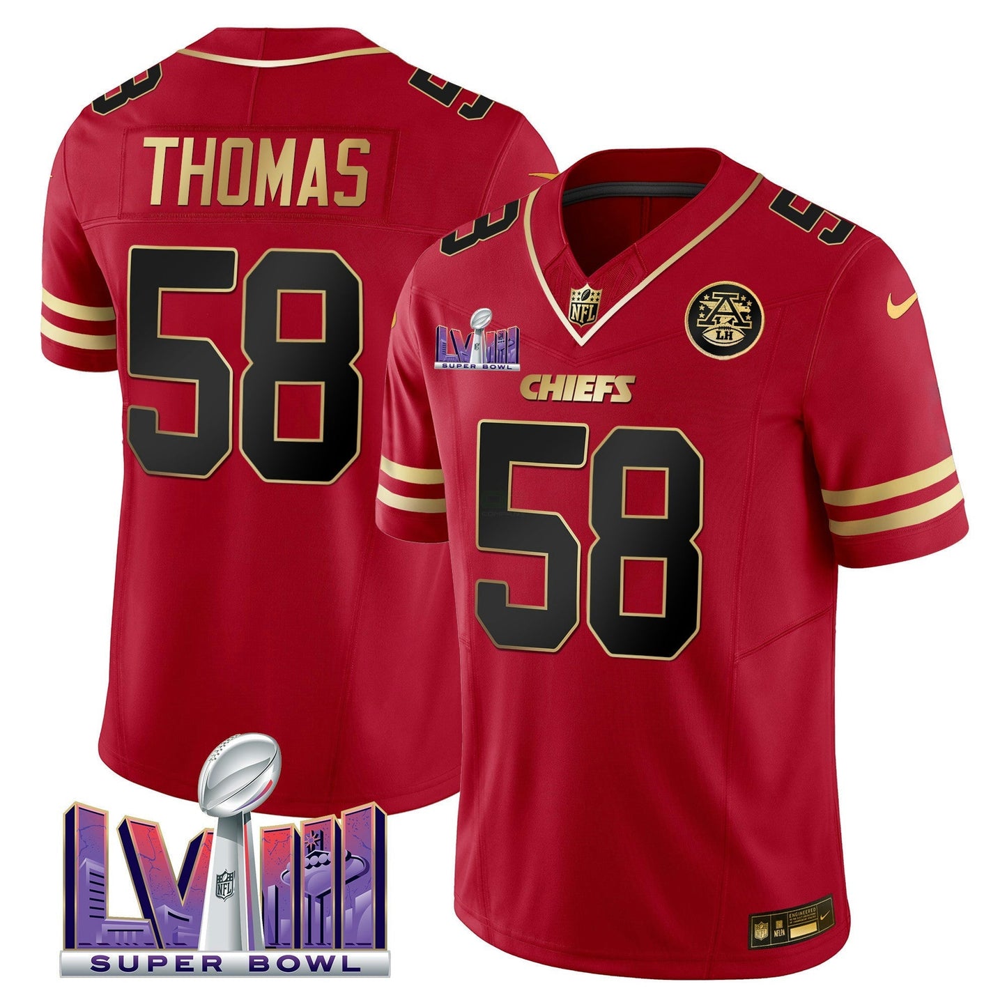 Camisa NFL Kansas City Chiefs Men’s Super Bowl LVIII Patch Vapor Jersey