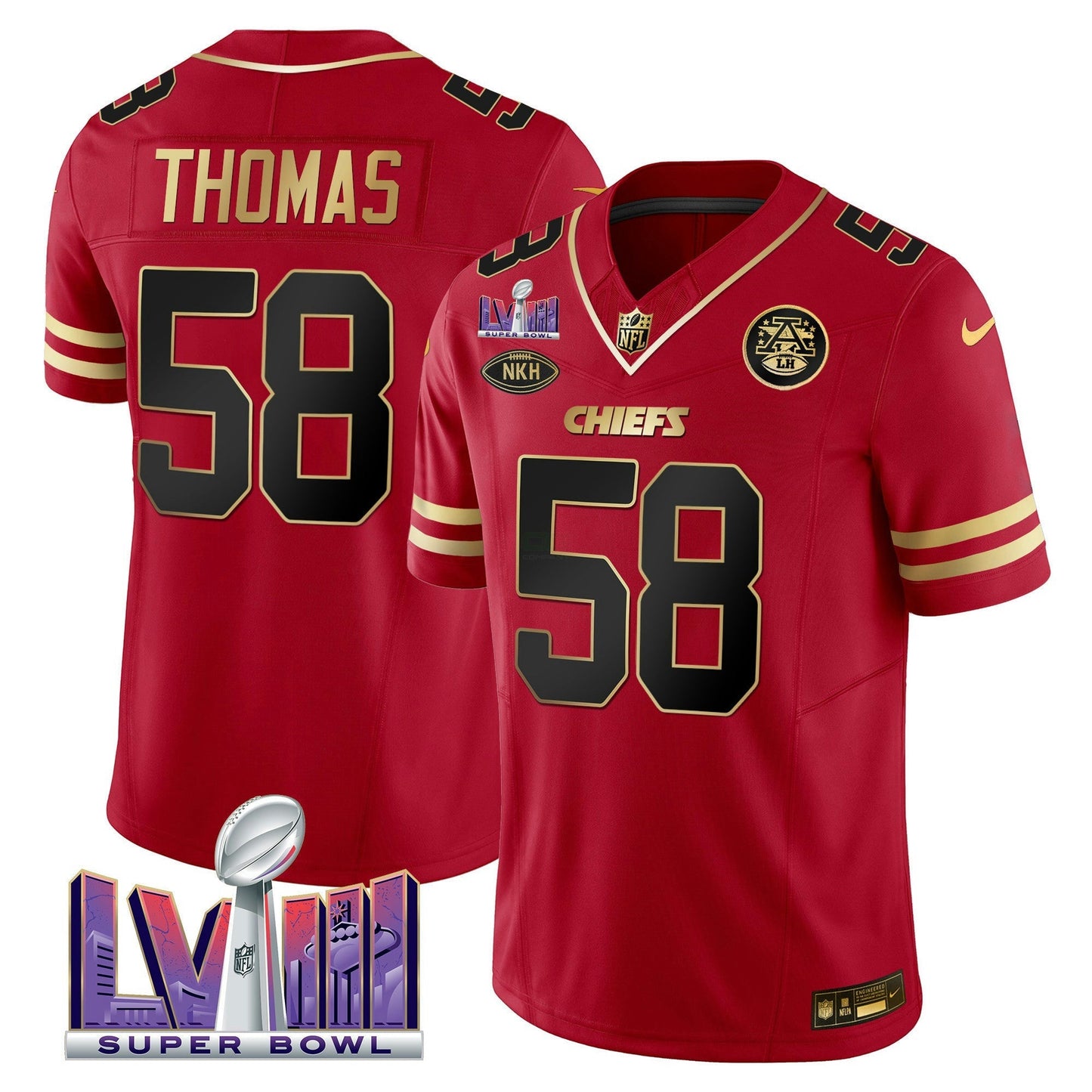 Camisa NFL Kansas City Chiefs Men’s Super Bowl LVIII Patch Vapor Jersey V2