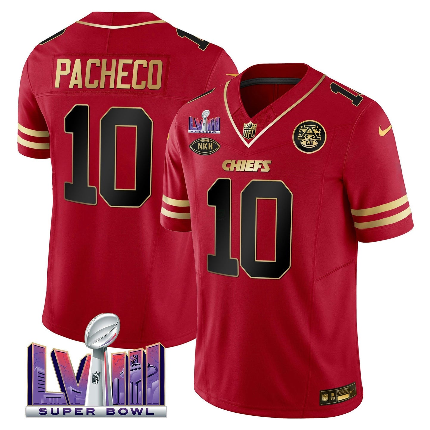 Camisa NFL Kansas City Chiefs Men’s Super Bowl LVIII Patch Vapor Jersey V2