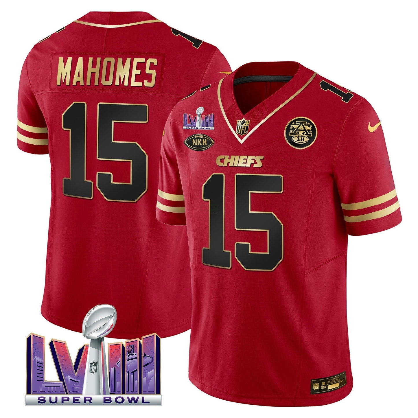 Camisa NFL Kansas City Chiefs Men’s Super Bowl LVIII Patch Vapor Jersey V2