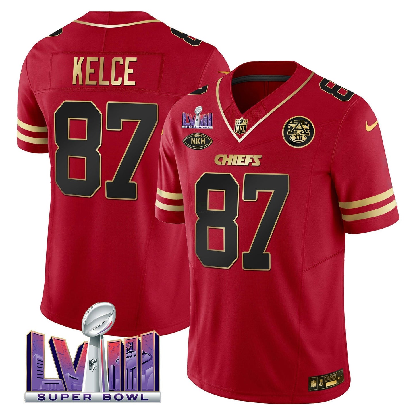Camisa NFL Kansas City Chiefs Men’s Super Bowl LVIII Patch Vapor Jersey V2