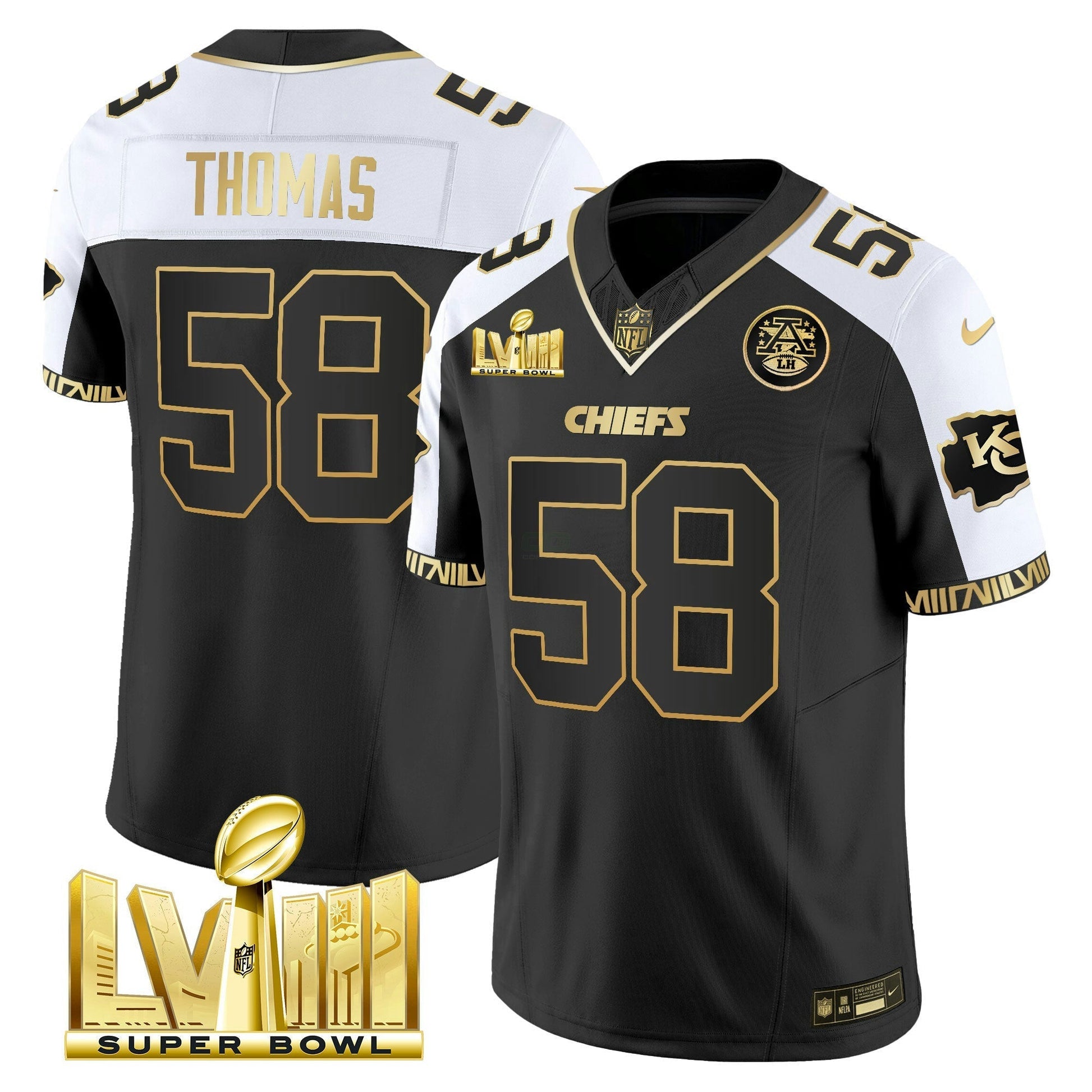 Camisa NFL Men’s Super Bowl LVIII Pattern Gold Vapor Jersey