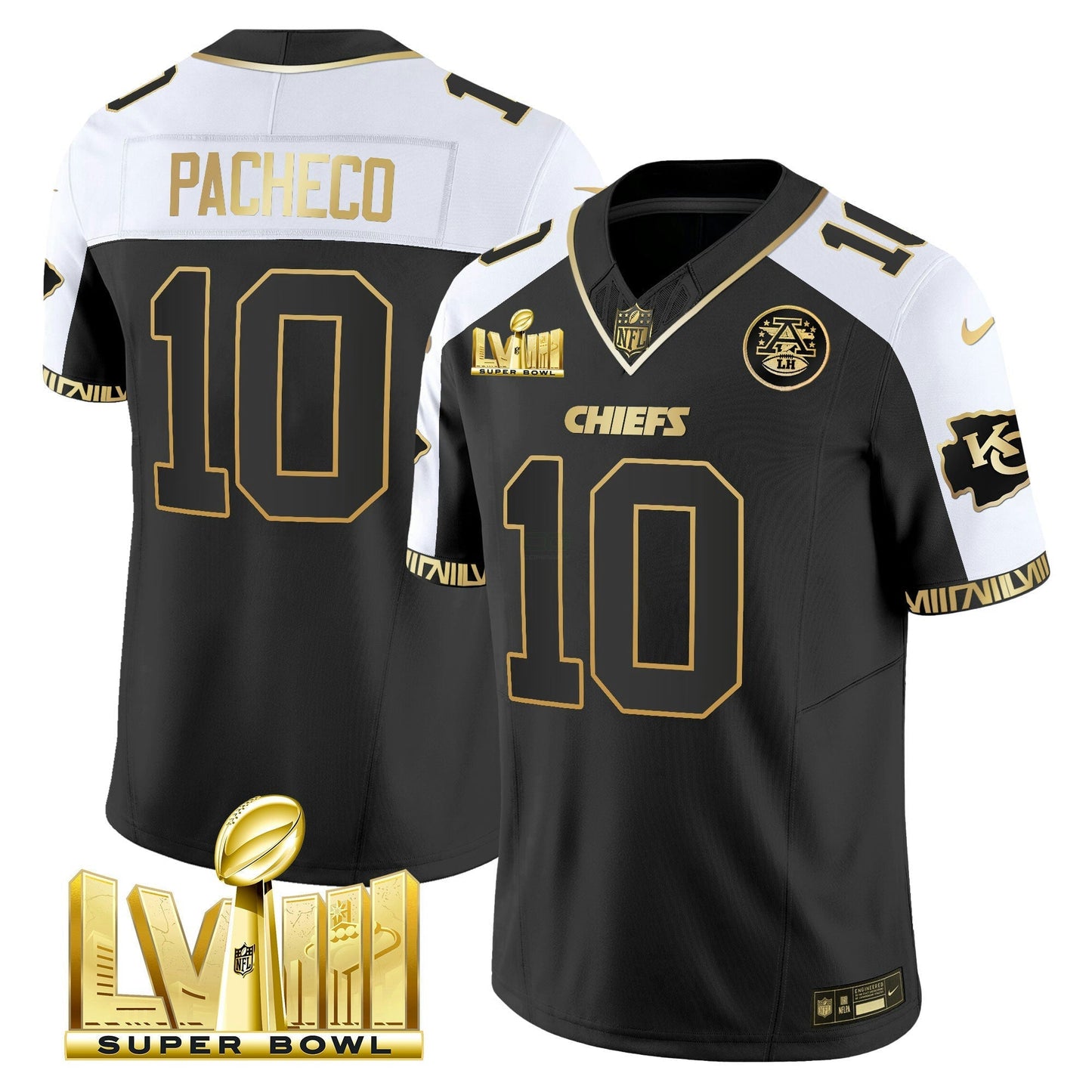 Camisa NFL Men’s Super Bowl LVIII Pattern Gold Vapor Jersey