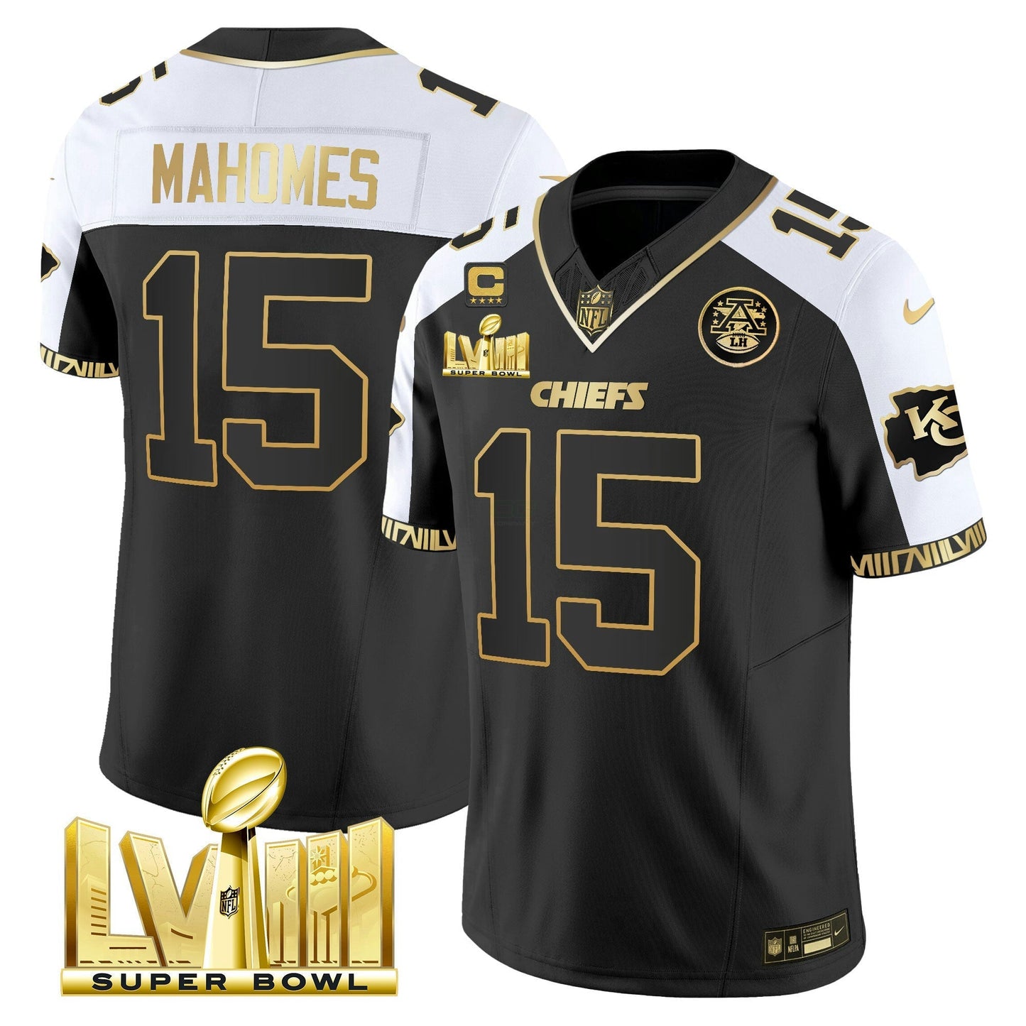 Camisa NFL Men’s Super Bowl LVIII Pattern Gold Vapor Jersey