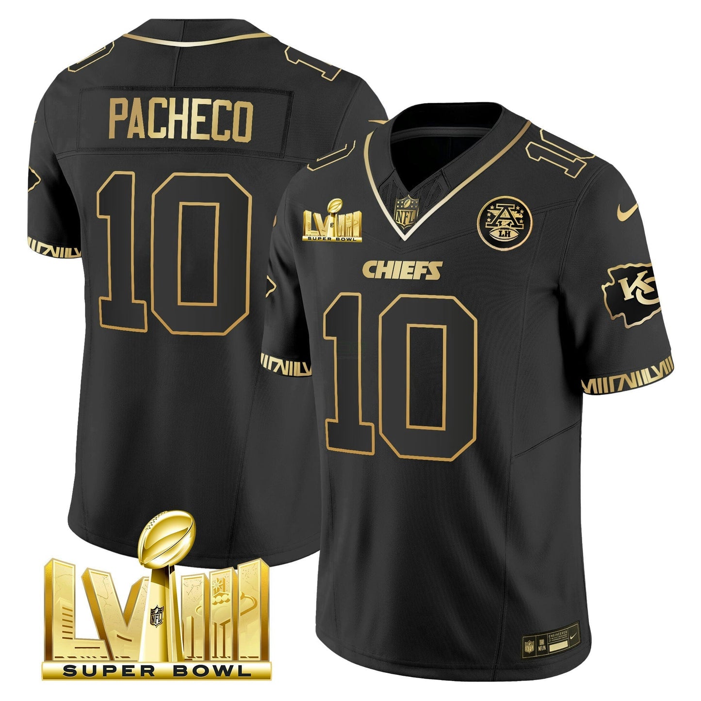 Camisa NFL Men’s Super Bowl LVIII Pattern Gold Vapor Jersey