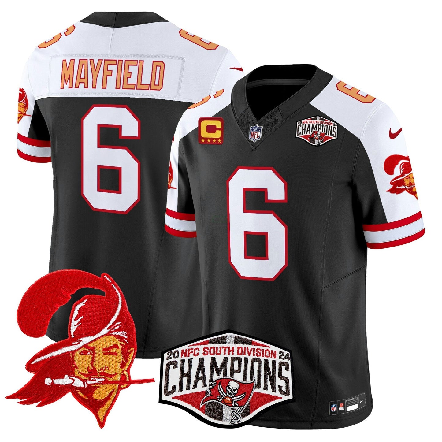 Camisa NFL Men’s Tampa Bay Creamsicle 2024 NFC South Division Champions Patch Vapor Limited Jersey