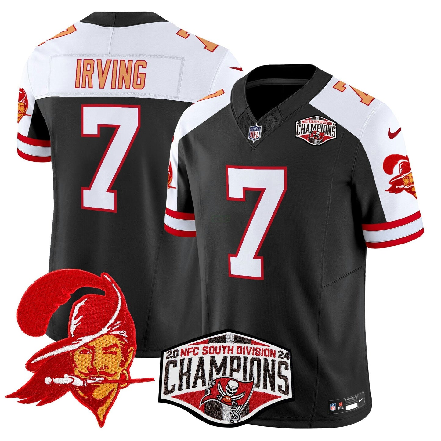 Camisa NFL Men’s Tampa Bay Creamsicle 2024 NFC South Division Champions Patch Vapor Limited Jersey
