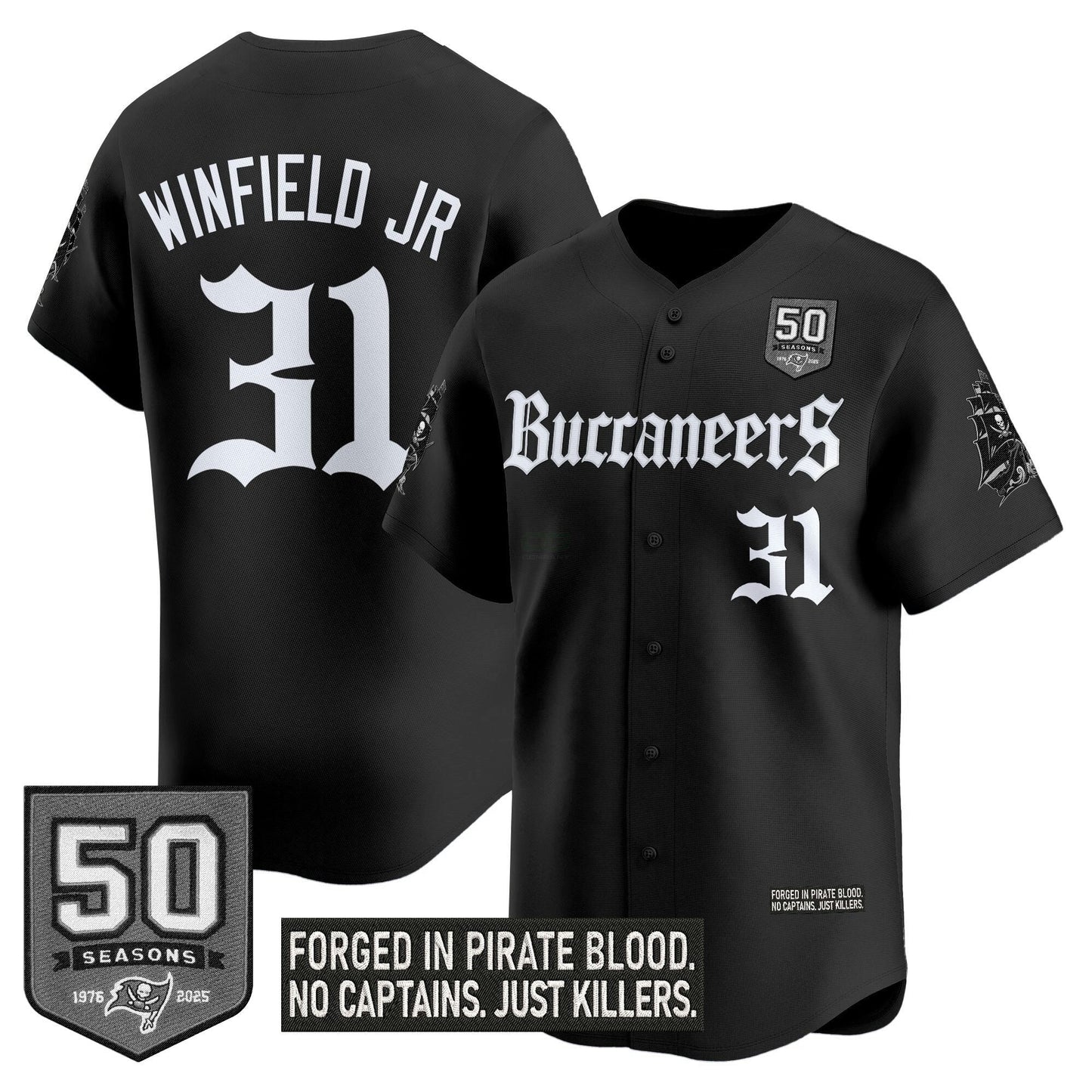 Camisa NFL Men’s Tampa Bay ‘Gothic Pirate Shadows Edition’ Vapor Jersey