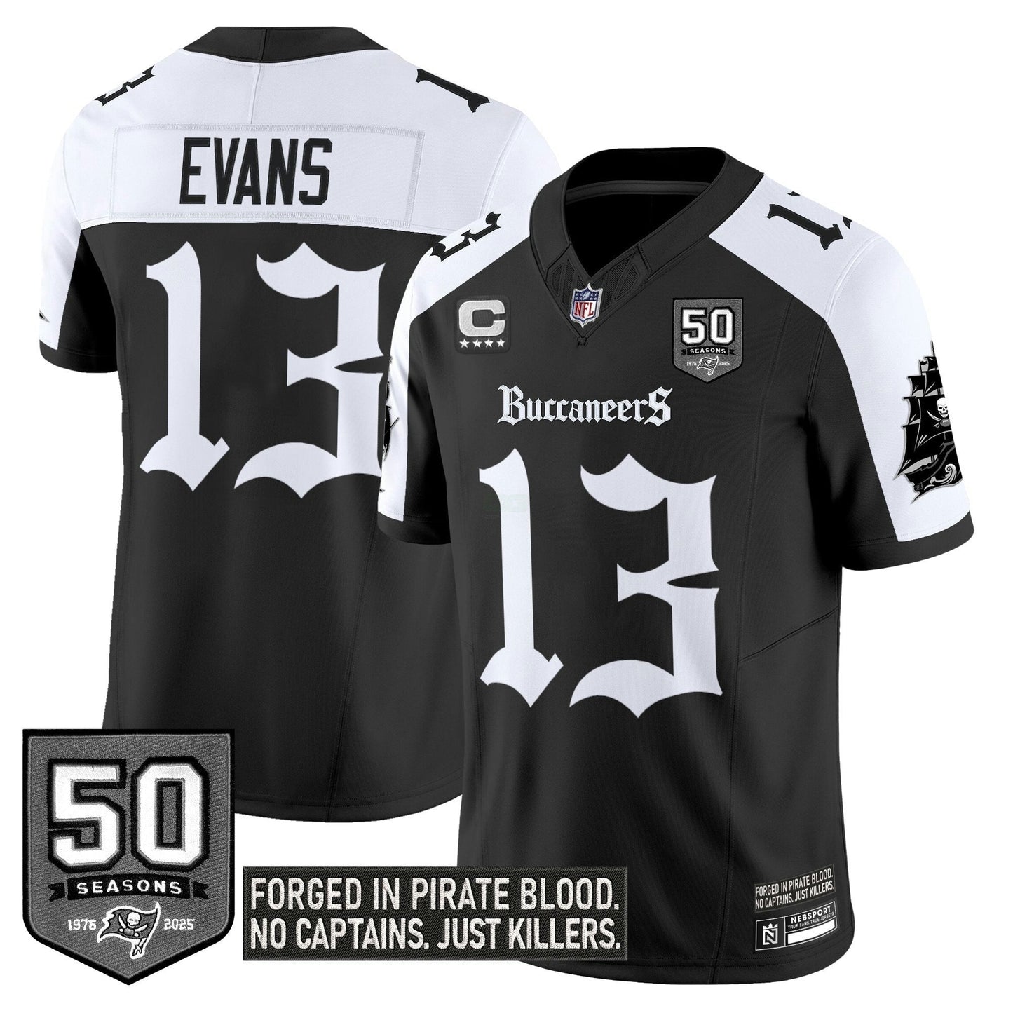 Camisa NFL Men’s Tampa Bay ‘Gothic Pirate Shadows Edition’ Vapor Limited Jersey
