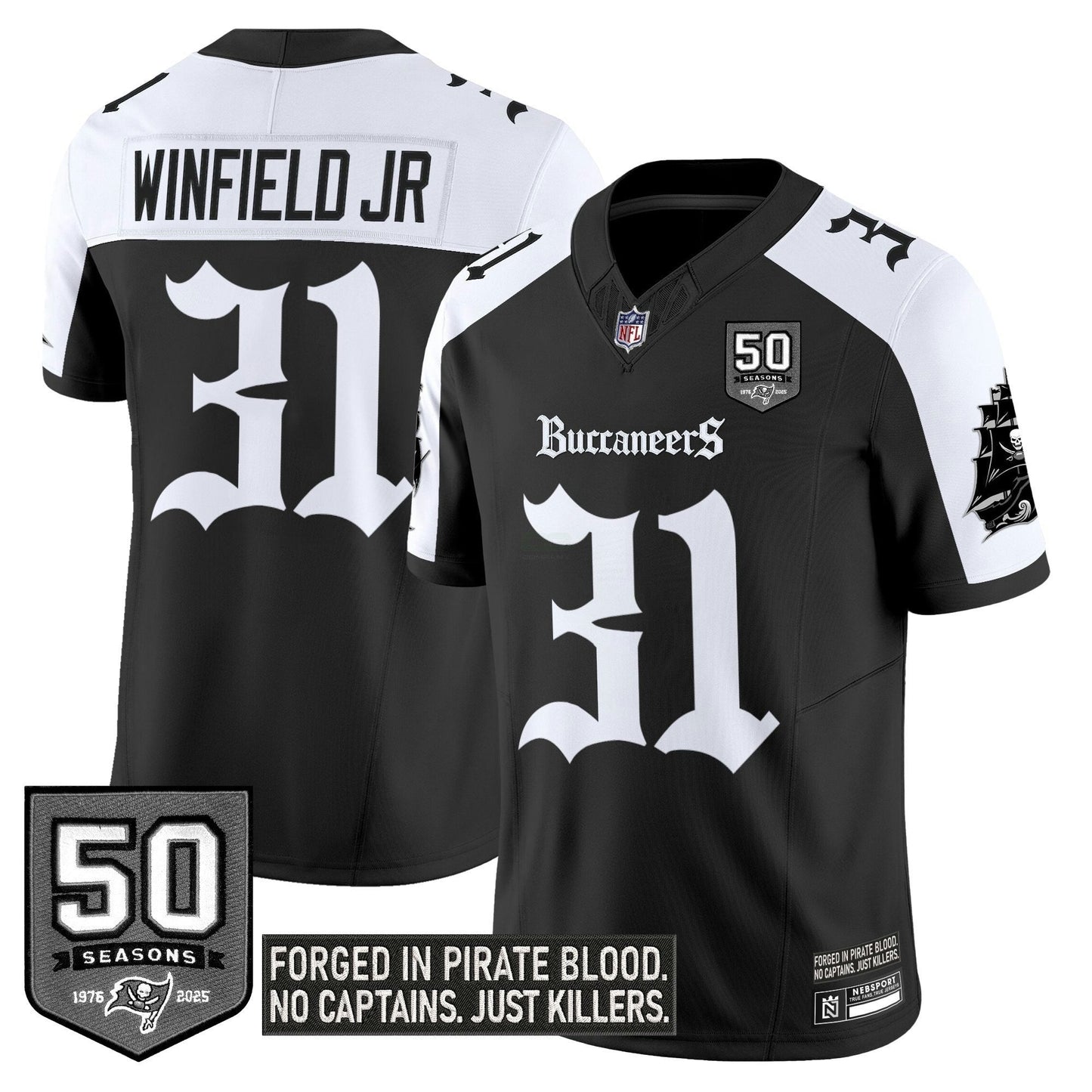 Camisa NFL Men’s Tampa Bay ‘Gothic Pirate Shadows Edition’ Vapor Limited Jersey