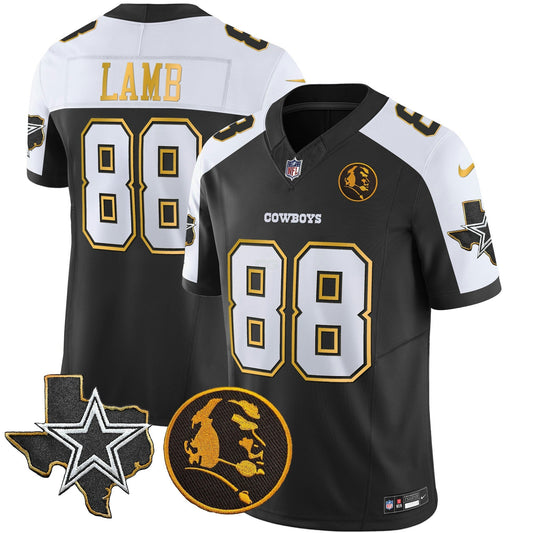 Camisa NFL Men’s Texas & John Madden Patch Dourada Trim Vapor Jersey