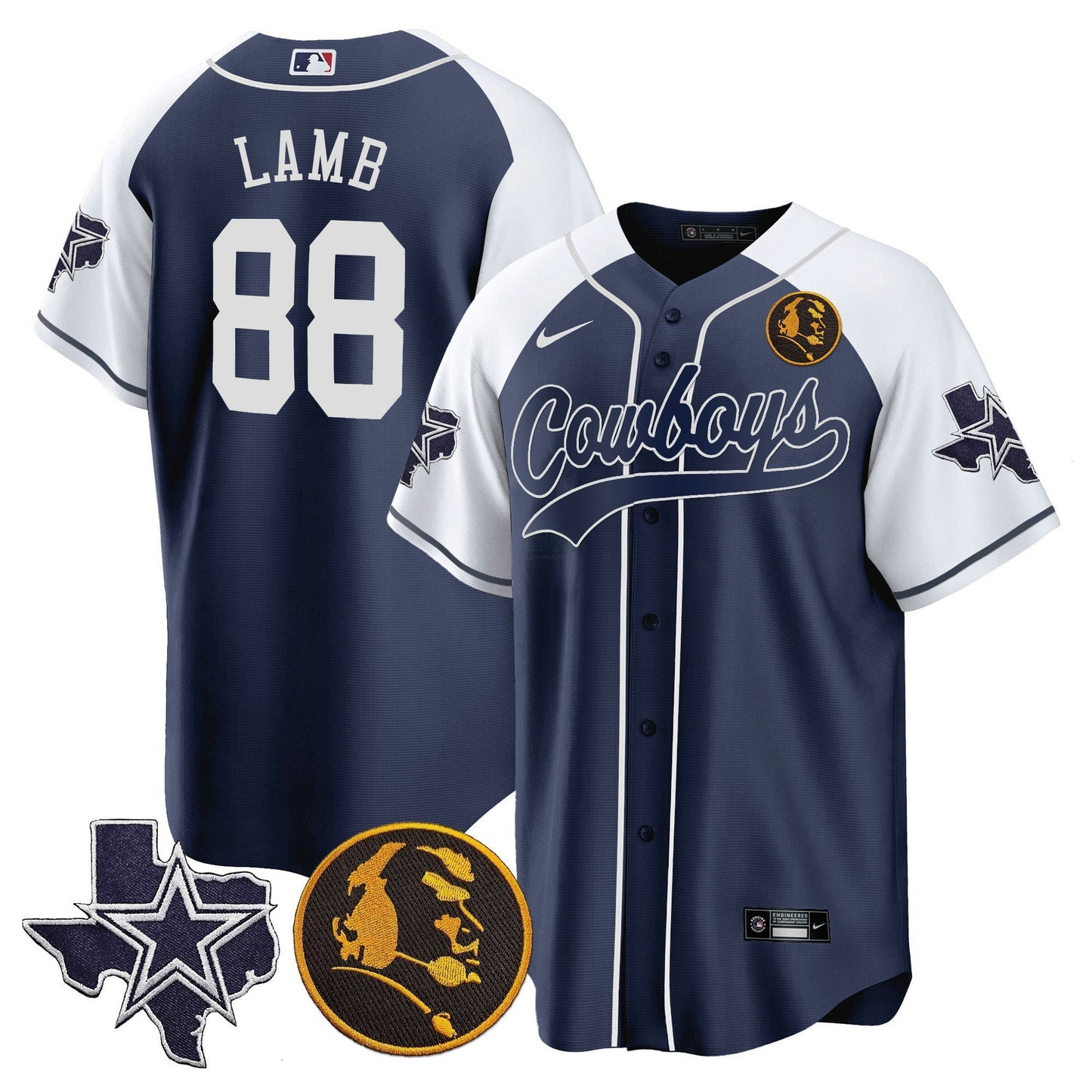 Camisa NFL Men’s Texas & John Madden Patch Jersey