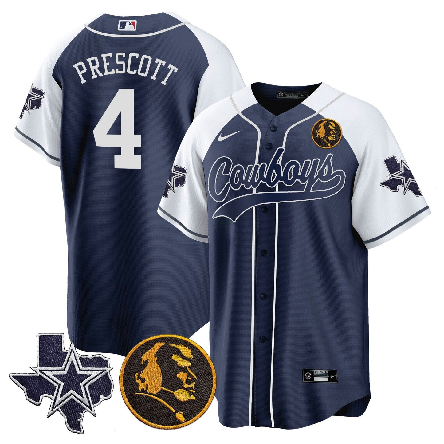 Camisa NFL Men’s Texas & John Madden Patch Jersey