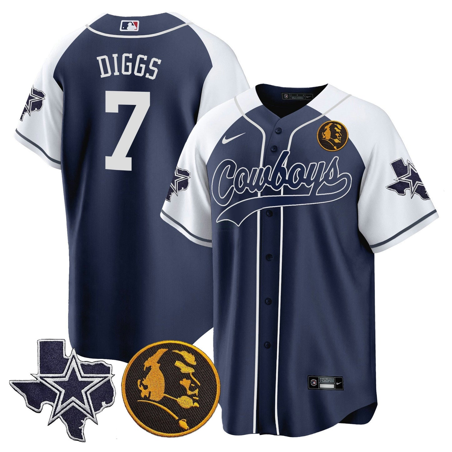 Camisa NFL Men’s Texas & John Madden Patch Jersey