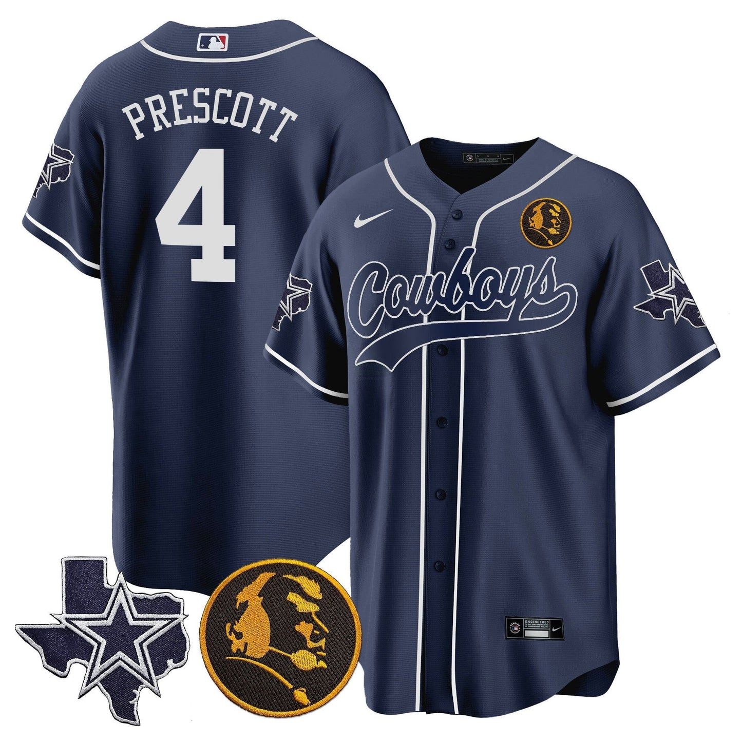 Camisa NFL Men’s Texas & John Madden Patch Jersey