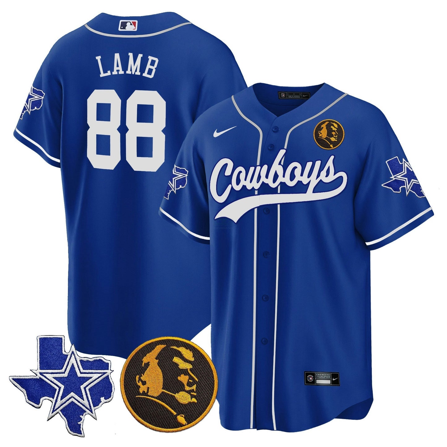 Camisa NFL Men’s Texas & John Madden Patch Jersey